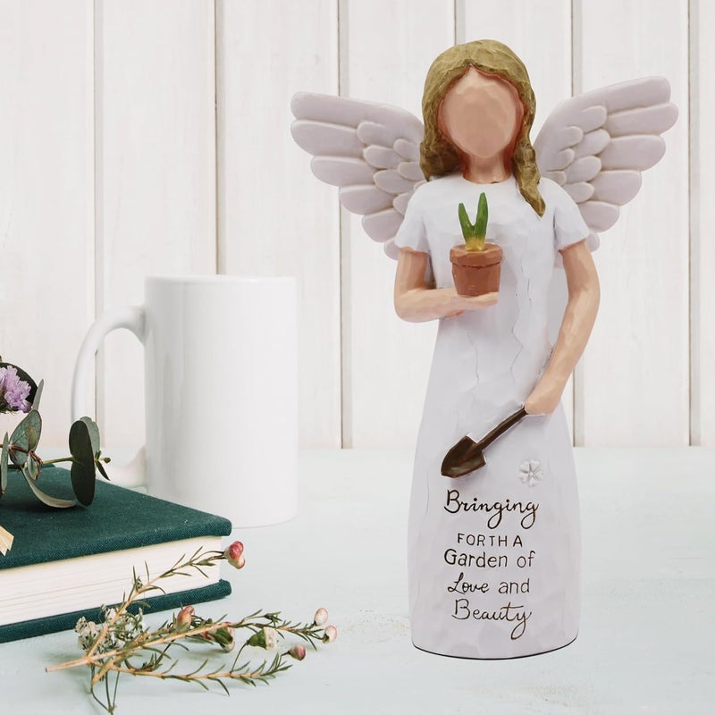 AcowSpt Gardening Gifts for Women, Gift for Gardeners Woman, Garden Gifts Women, Unique Gardening Gift, Garden Angel, Sculpted Hand-Painted Angel Figurine - Image 2